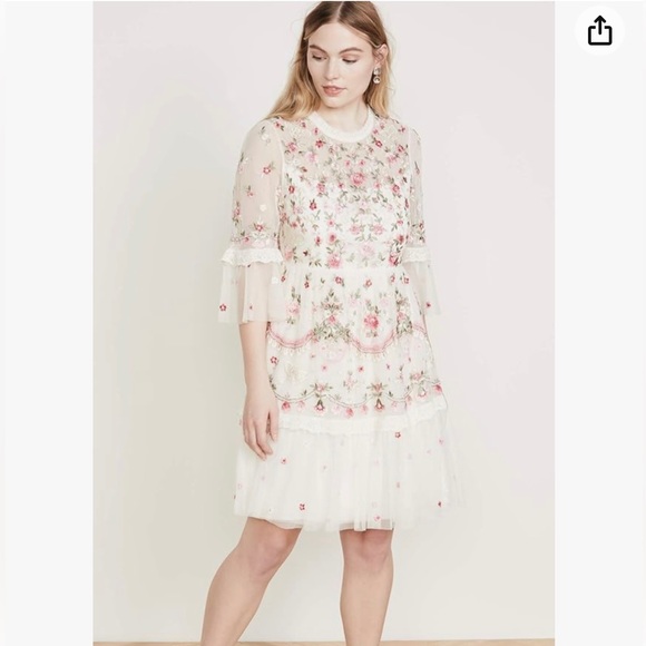 NWT Needle & Thread Butterfly Meadow Dress in Moonshine White. Size US 6. - Picture 2 of 9